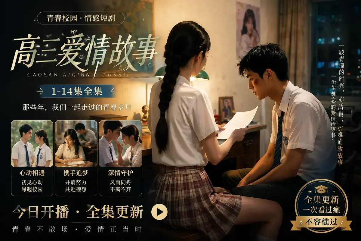 《AI 短剧高三爱情故事》高清完整版在线观看-林澈苏晚晴校园恋曲全季中字无删减-免费流畅播放